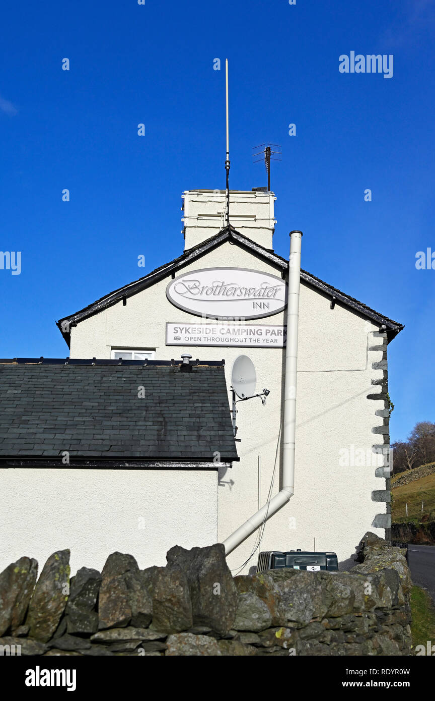 Brotherswater Inn. Parc National de Lake District, Cumbria, Angleterre, Royaume-Uni, Europe. Banque D'Images