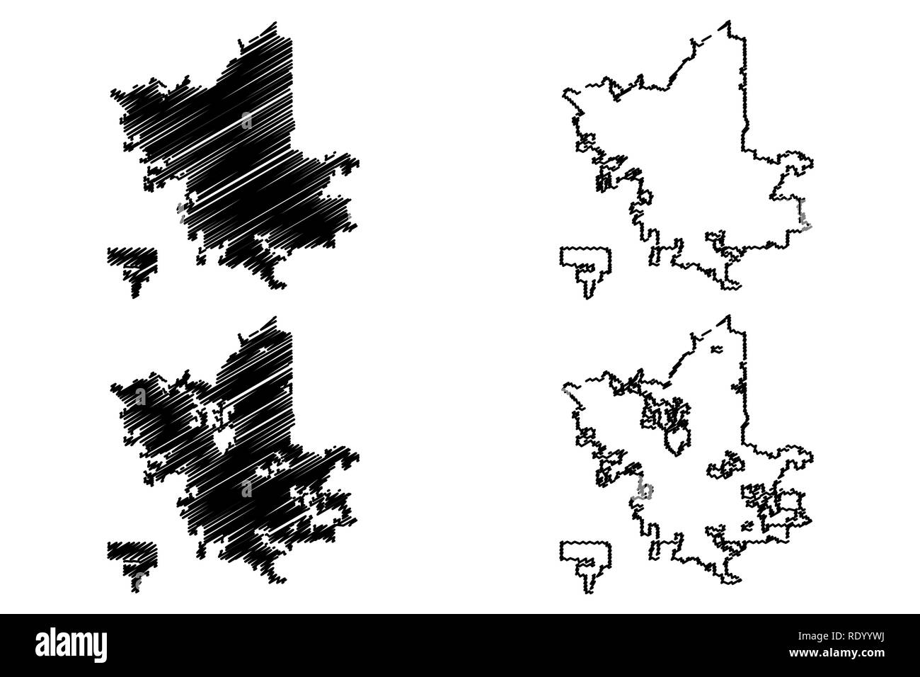 La ville de Fresno (États-Unis villes, United States of America, USA) site vector illustration, scribble sketch ville de Fresno site Illustration de Vecteur
