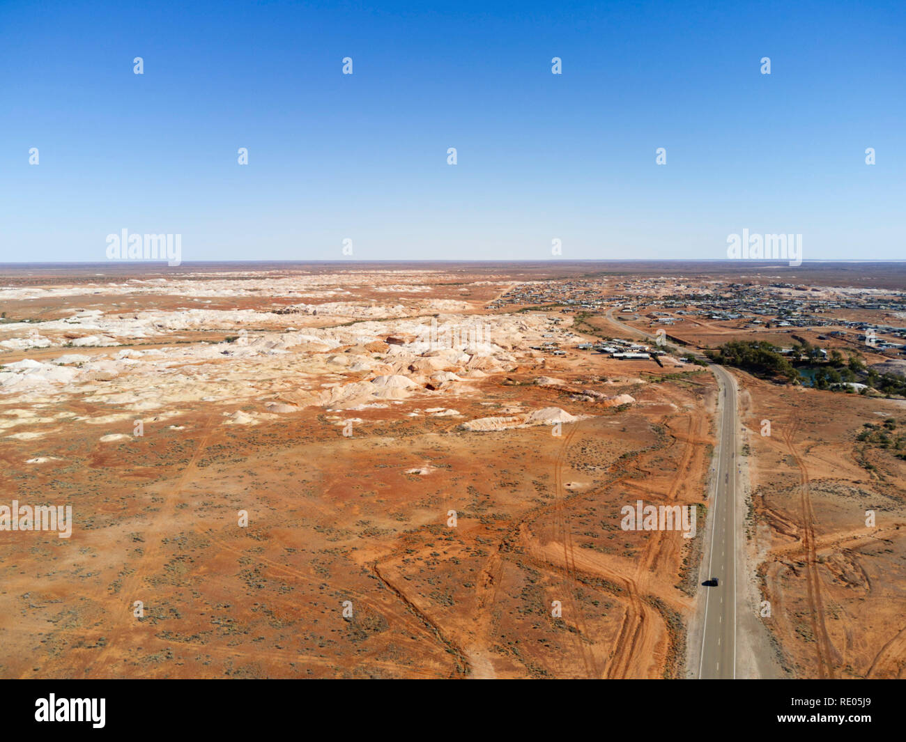 Vue aérienne de l'Andamooka Champs d'Opale en Australie du Sud Banque D'Images