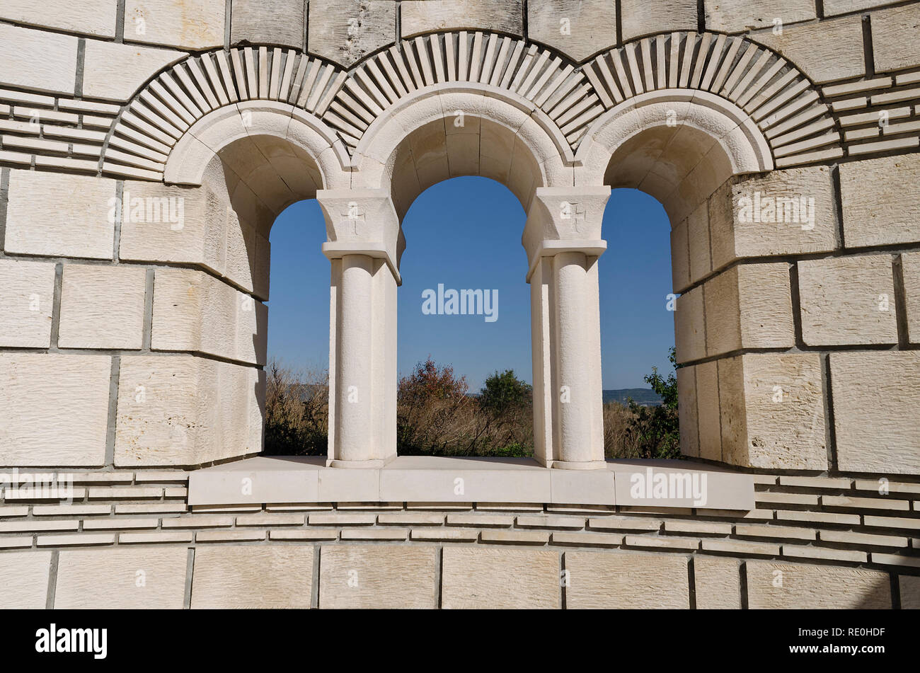 Les ruines de la grande basilique de l'ancienne capitale Bulgare Pliska Banque D'Images