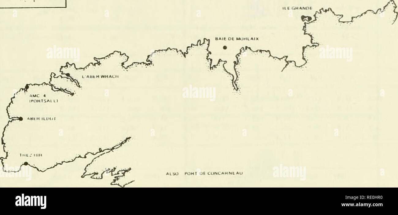 . Étude écologique de la marée noire de l'Amoco Cadiz : rapport de la NOAA-CNEXO Commission scientifique commune. Amoco Cadiz (navire) ; les déversements de pétrole -- Aspect de l'environnement France ; déversements de pétrole -- Aspect de l'environnement de l'Atlantique Nord. allumé . ,H"NMt. POH) aussi tUNCAHNt U£ AU FIGURE 3.39. Sites d'échantillonnage des carottes de sédiments (Ward). L'ensemble de base de données, où GC et GC/MS données existent, il n'est par l'illustra- ted données dans le tableau 16. Cependant, les données secondaires produits sont présentés ici pour illustrer les résultats de base de ce segment de l'émission. Des traces de GC Mars 1979 est présenté dans les figures 3.40 et 3.4 Banque D'Images