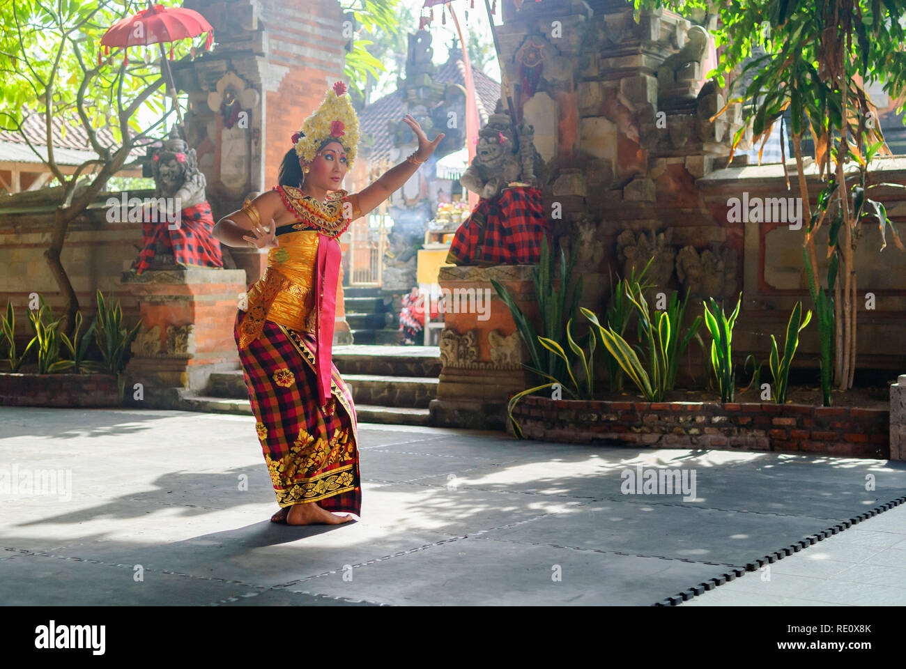 Spectacle de danse Barong à Ubud, Bali, Indonésie Banque D'Images