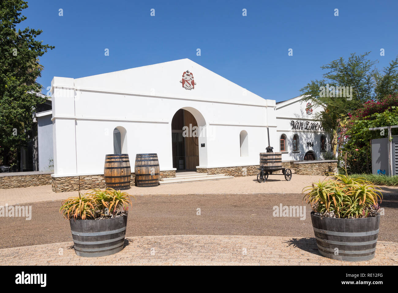 Van Loveren Wine Estate, Robertson, Breede River Valley, la Route 62, Western Cape Winelands, Afrique du Sud. Cave, lieu de dégustation de vin et de vente au détail Banque D'Images