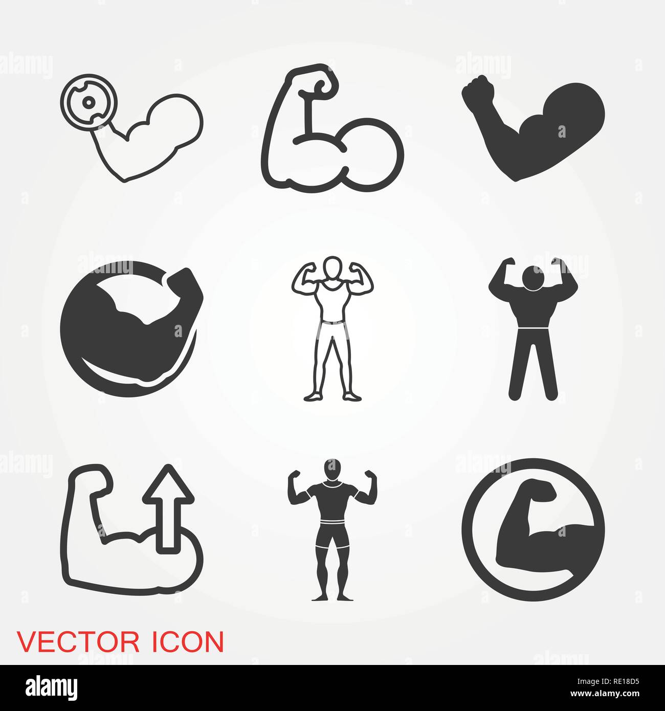 Logo Icône musculaire, illustration, symbole vecteur pour la conception ...