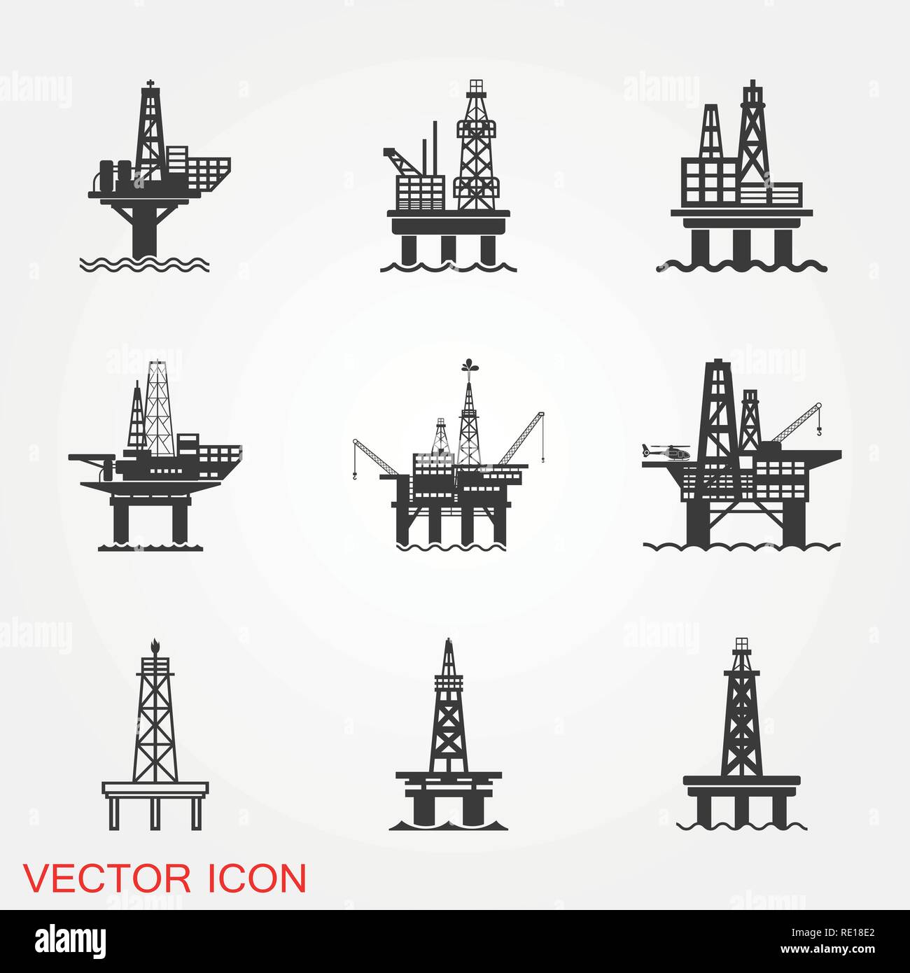 La plate-forme de production de pétrole iconfuel logo, illustration, symbole vecteur pour la conception Illustration de Vecteur