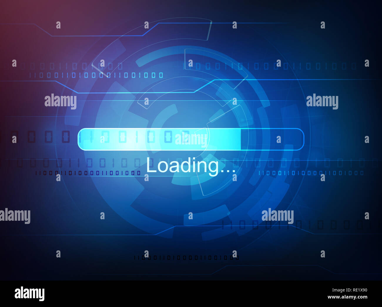 Barre de progression de chargement sur l'écran de l'ordinateur Banque D'Images
