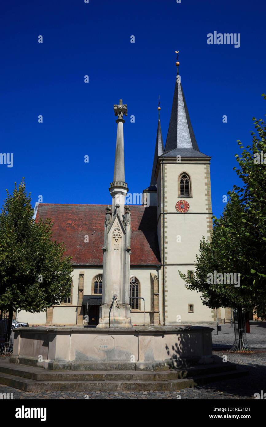 Église paroissiale, Hassfurt, Hassberge, district de Basse Franconie, Bavière Banque D'Images