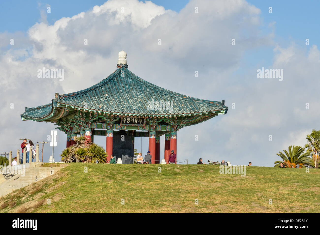 Cloche d'amitié coréenne au parc Angels Gate de San Pedro, ca. Banque D'Images