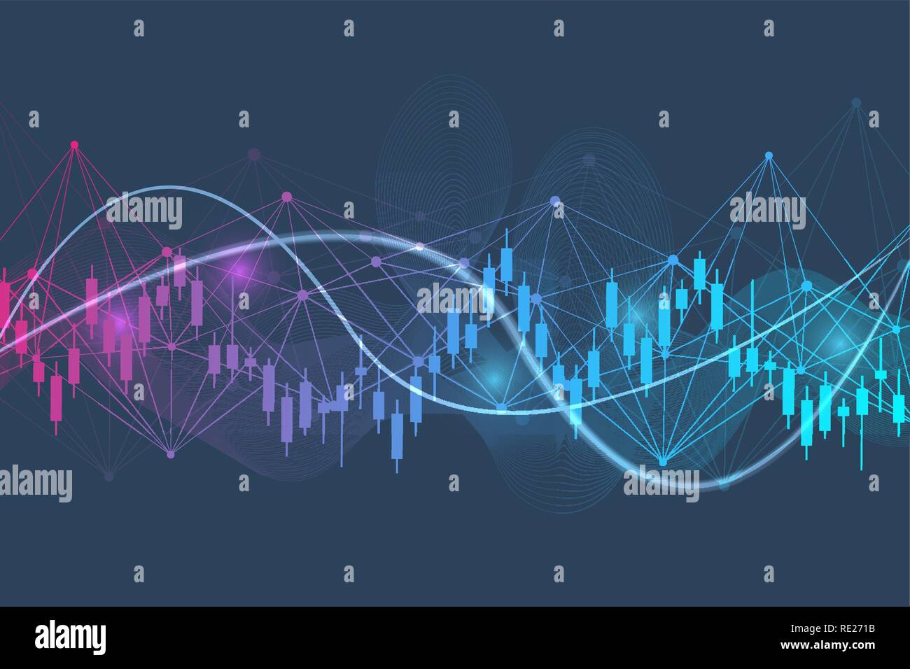 Bourse ou le commerce de forex graphique. Tableau de l'illustration vectorielle du marché financier finances Résumé Contexte Illustration de Vecteur