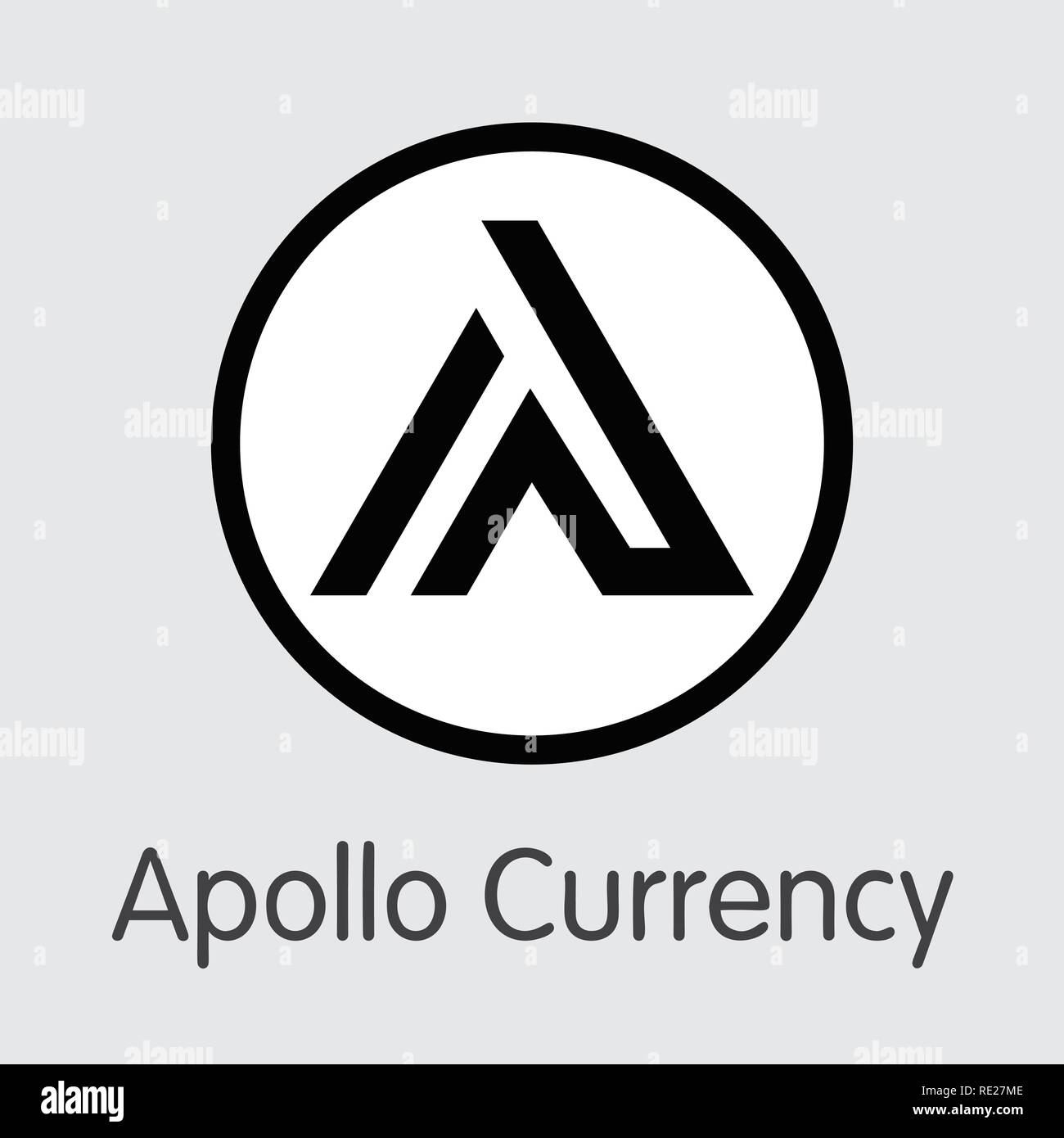 APL - Apollo Monnaie. Le logo d'argent ou de l'emblème du marché. Illustration de Vecteur