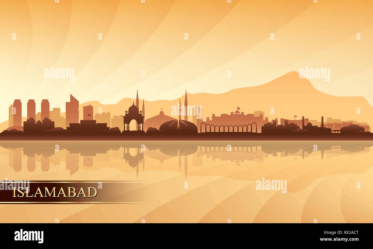La ville d'Islamabad, fond silhouette vector illustration Illustration de Vecteur