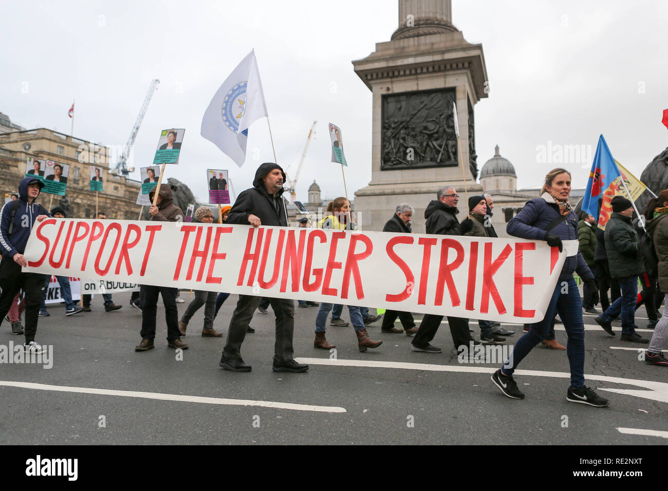 Londres, Royaume-Uni. 19 Jan, 2019. Pour mettre en valeur de démonstration homme politique Kurde emprisonné Leyla Güven a atteint un état critique et a été incapable de voir son avocat en raison de problèmes de santé causés par sa longue grève de la faim. Penelope Barritt/Alamy Live News Banque D'Images