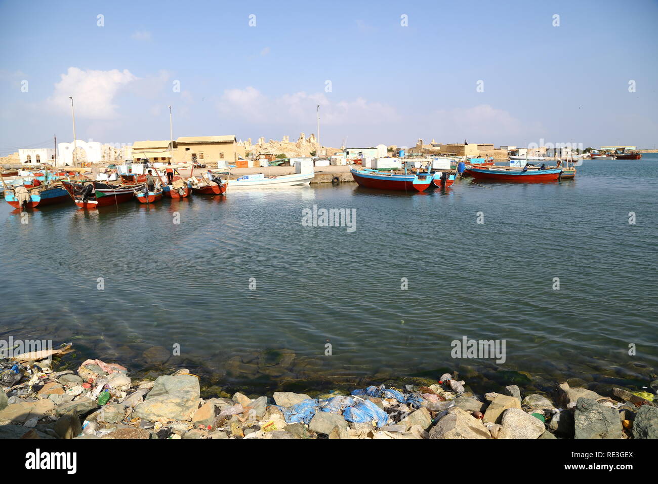 En Afrique Port Soudan le vieux bateau dans le port Banque D'Images