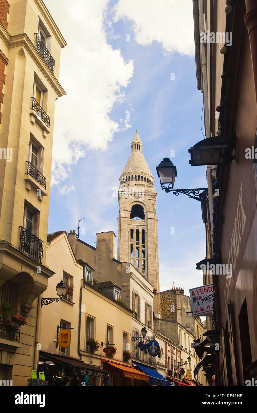 Bell Tower, la Basilique du Sacré Coeur, Montmartre, Paris, France, Europe Banque D'Images