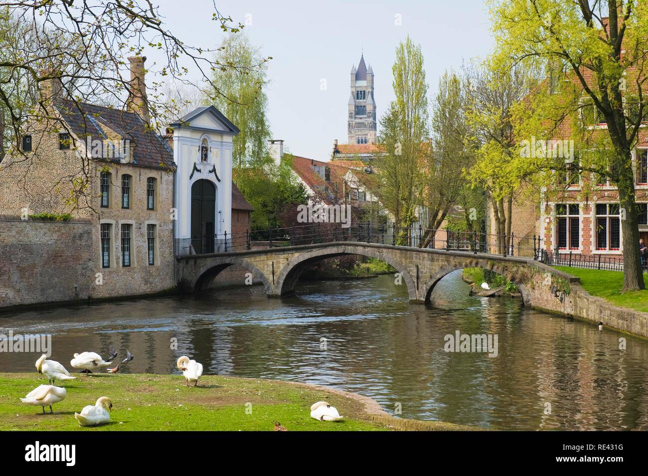 Entrée du béguinage de Bruges Dix Wijngaerde, Site du patrimoine mondial de l'UNESCO, le centre historique de Bruges, Belgique, Europe Banque D'Images