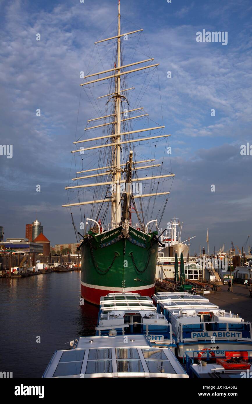 Museum Ship, Tall Ship, Rickmer Rickmers, Hambourg Banque D'Images