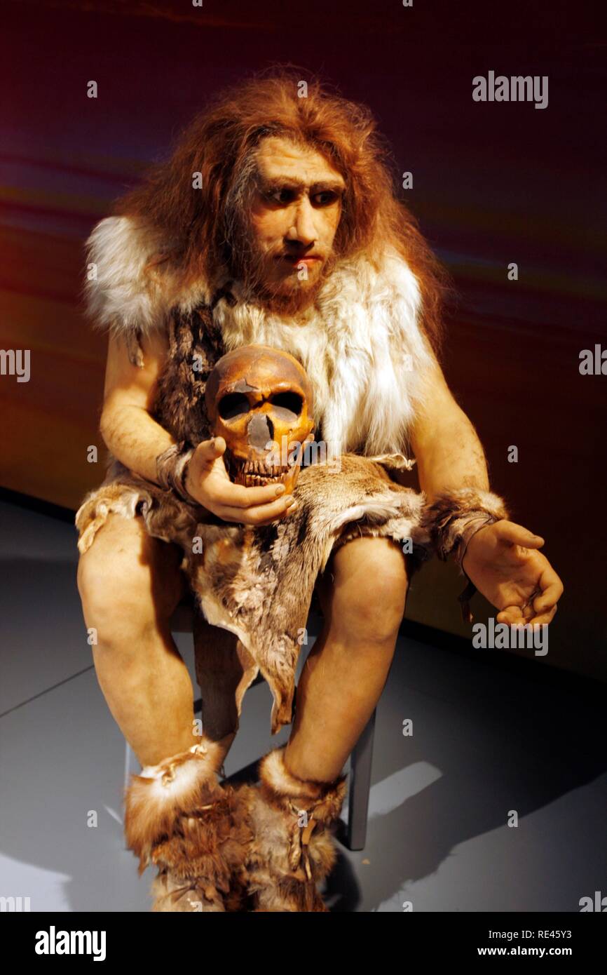Haus der natur musée, exposition Neandertal, Salzburg, Autriche, Europe Banque D'Images