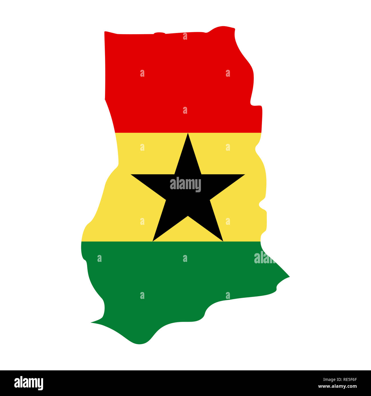 Carte du Ghana avec l'intérieur du pavillon. Ghana site illustration Banque D'Images
