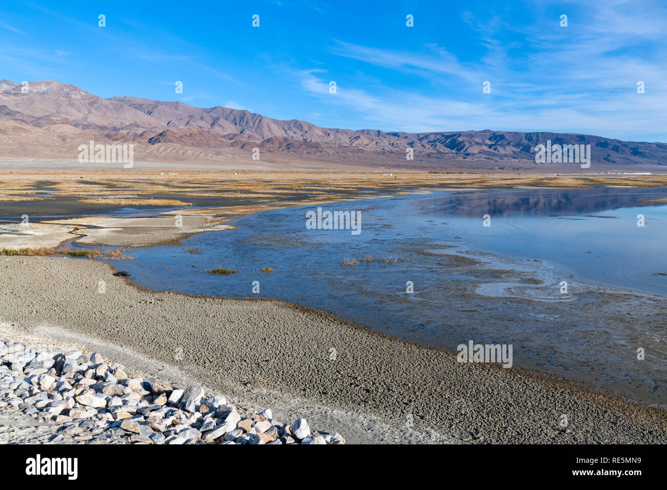 Rivage du lac Owens en Californie, USA Photo Stock - Alamy