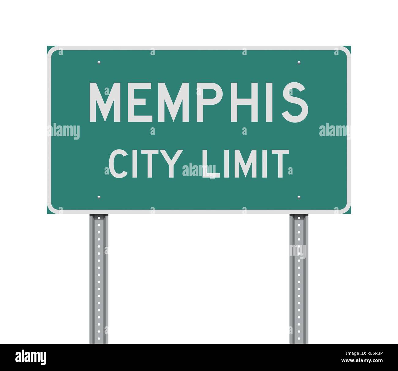 Vector illustration de la limite de la ville de Memphis panneau vert Illustration de Vecteur