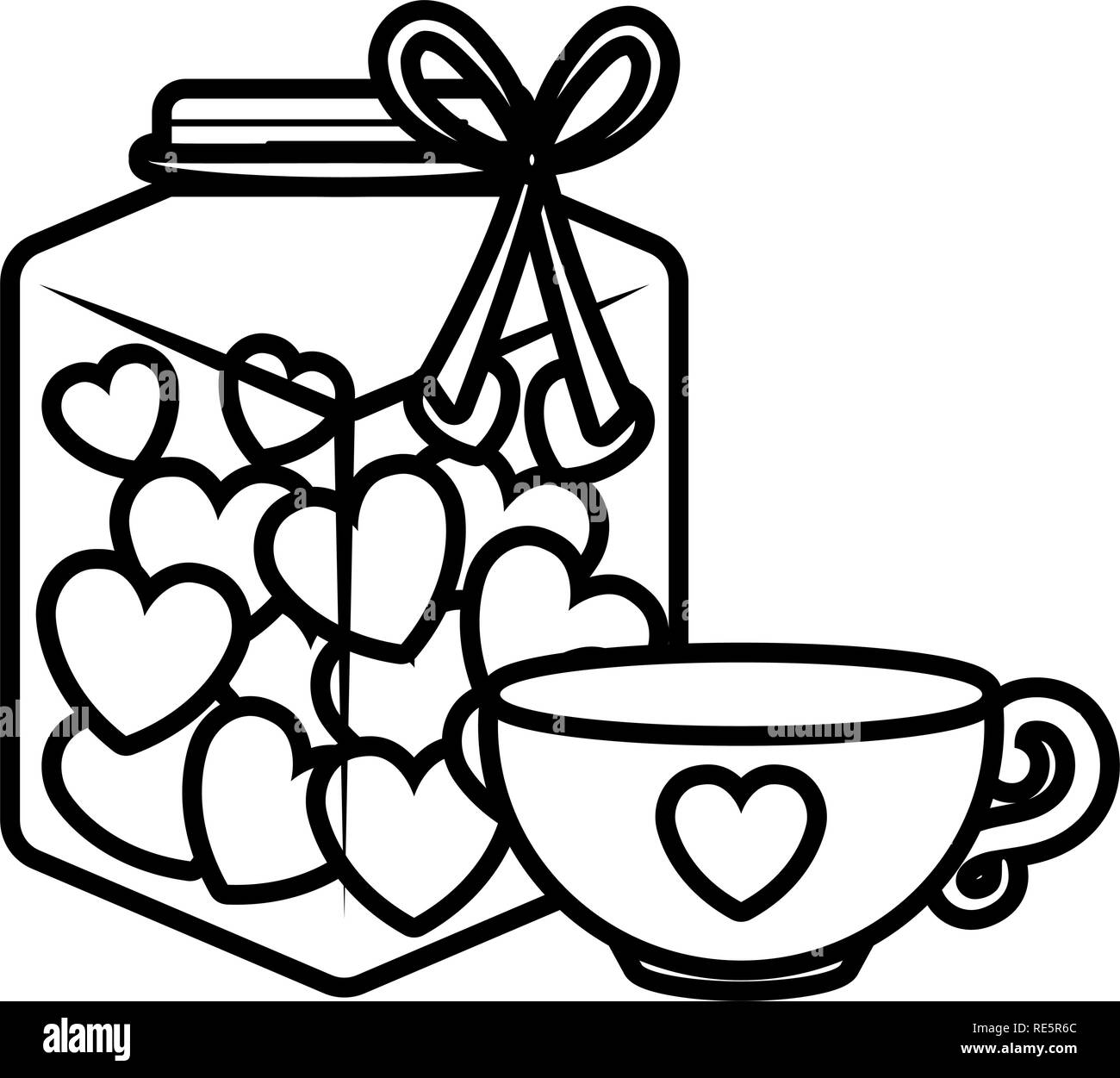 Tasse de café avec coeur design illustration vectorielle Illustration de Vecteur