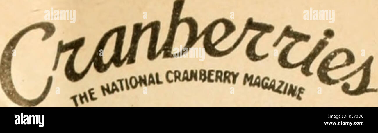 . Les canneberges ; : la canneberge national magazine. La canneberge. Question d'avril 1944 vol 8 no 12 LE GROUPE EN MAIN UNE inquiétante l'hiver est plus inquiétant, en particulier pour le Massachusetts avec son extrême manque de l'eau, pour le Wisconsin avec une moindre manque de pluie et la neige, et ce mois d'inondations d'hiver (ce qu'il y avait de l'eau d'hiver) va diminuer le fossé. Les producteurs voir comment les vignes passa l'hiver, et début d'une entreprise exploitée activement la croissance 1944 de baies. Ils seront handi- plafonnés par manque de travail, probablement plus que l'année dernière et l'année d'avant, et par de grandes pénuries d'insecticides. Tha Banque D'Images