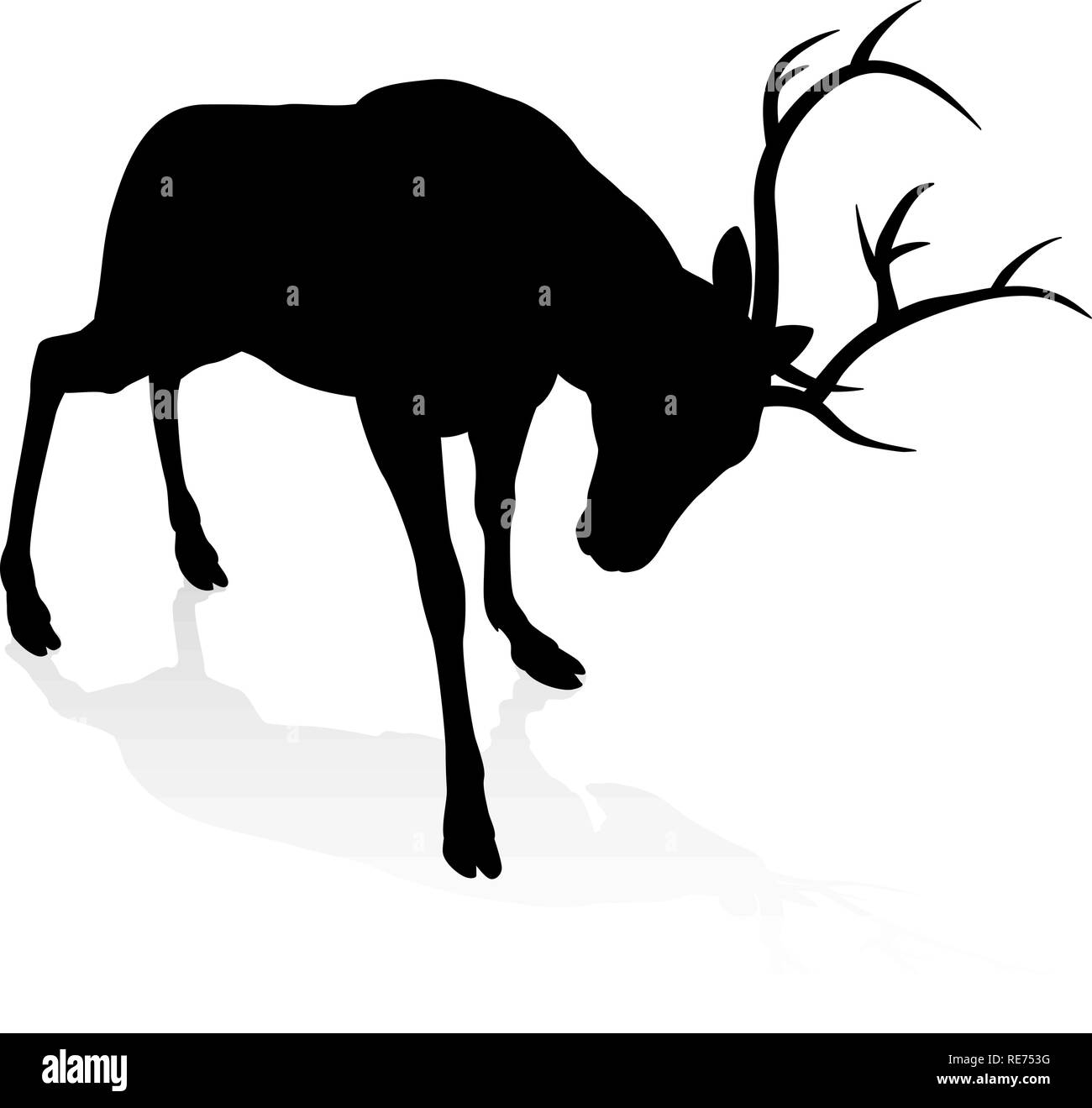 Silhouette Animal Deer Illustration de Vecteur