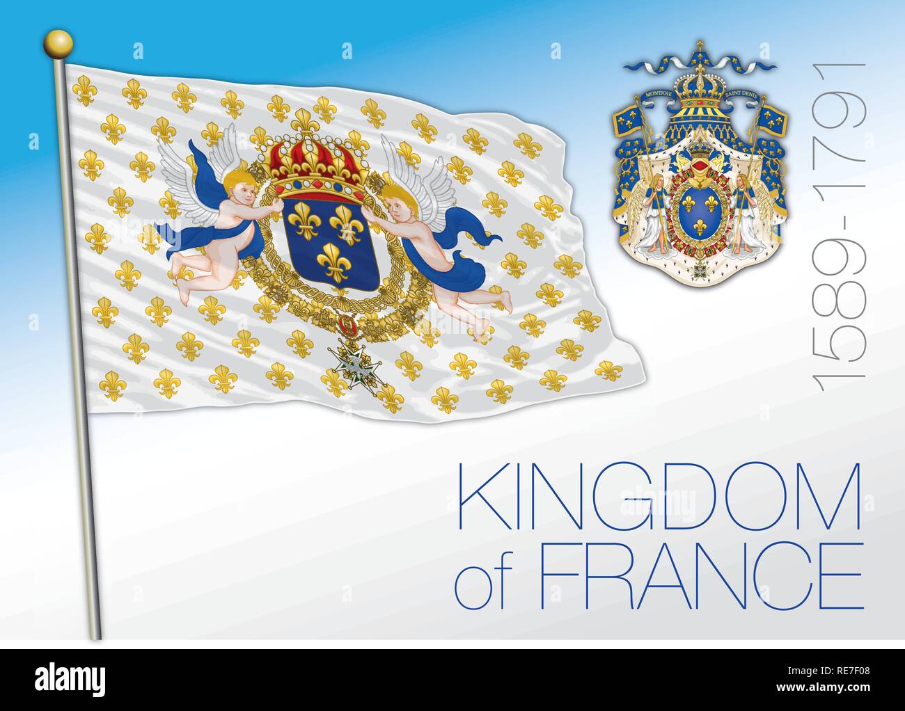 Royaume de France, drapeau historique Illustration de Vecteur