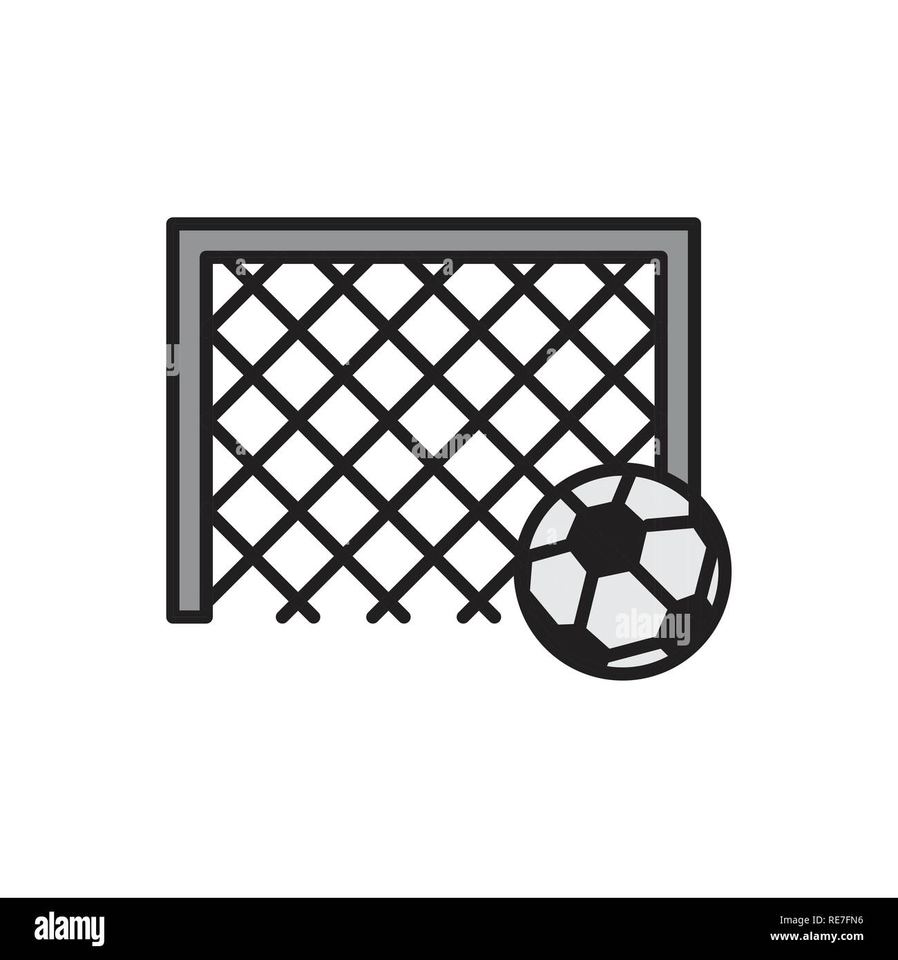 Soccer gate sur fond blanc pour la conception graphique et web, simple signe vecteur moderne. Concept de l'Internet. Symbole à la mode pour la conception de site web site web application mobile ou bouton. Illustration de Vecteur