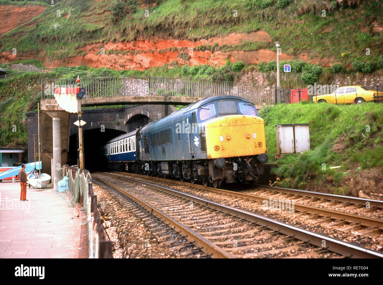 Class 46004 à Exmouth avec l 12,20 Paignton à Nottingham le 9 juillet 1979 Banque D'Images