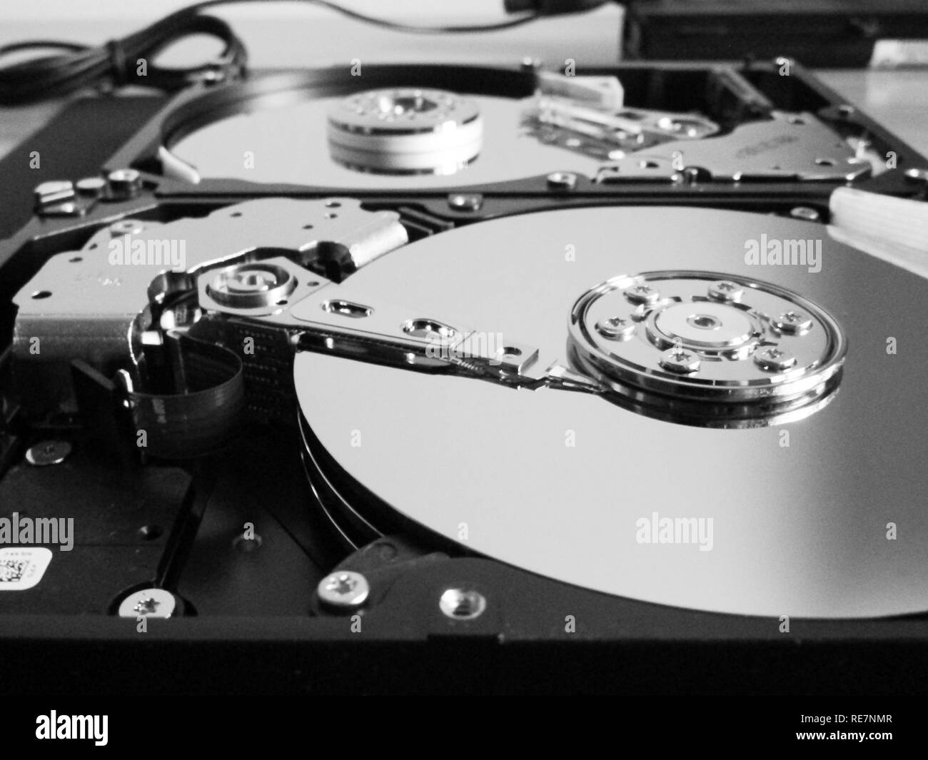 Détail d'un disque dur ouvert Banque D'Images