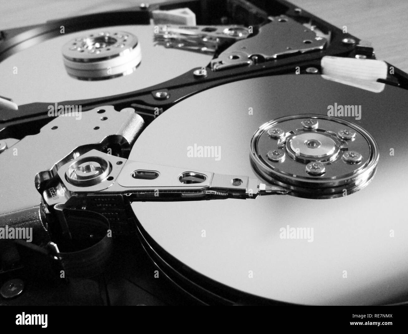 Détail d'un disque dur ouvert Banque D'Images