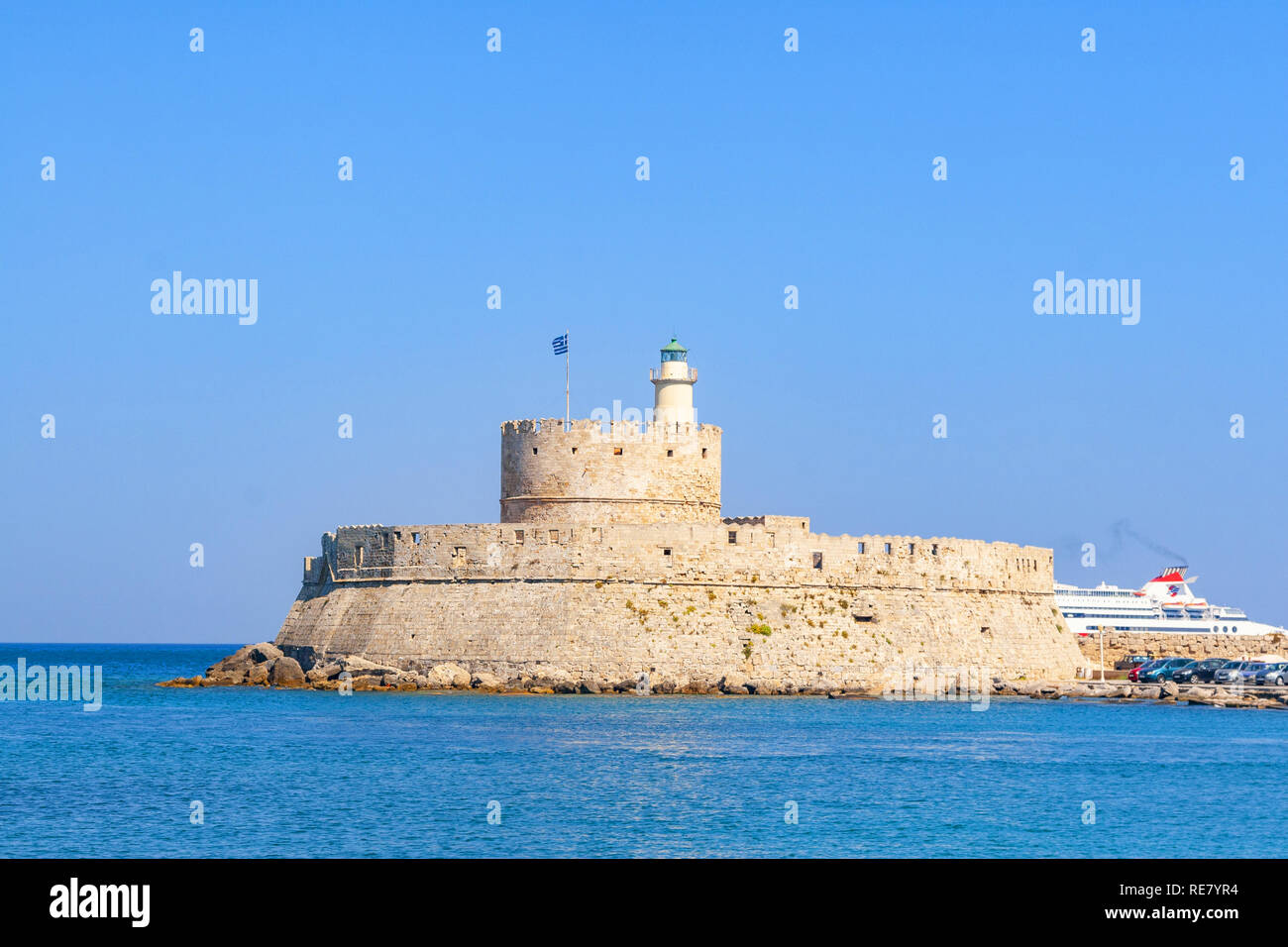Le Fort Saint-Nicolas, Rhodes, Grèce Banque D'Images