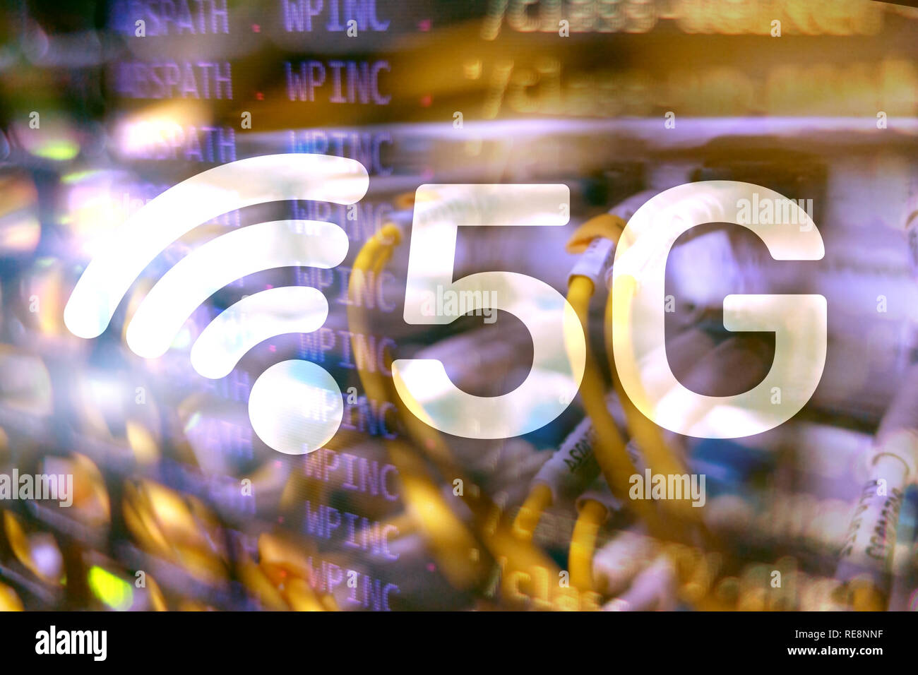 5G La connexion internet sans fil rapide des technologies mobiles de communication concept Banque D'Images