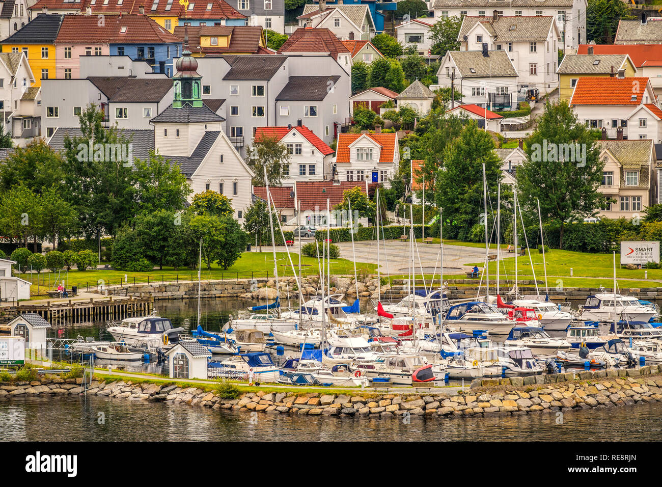 Maisons autour du port, Bergen Norvège Banque D'Images