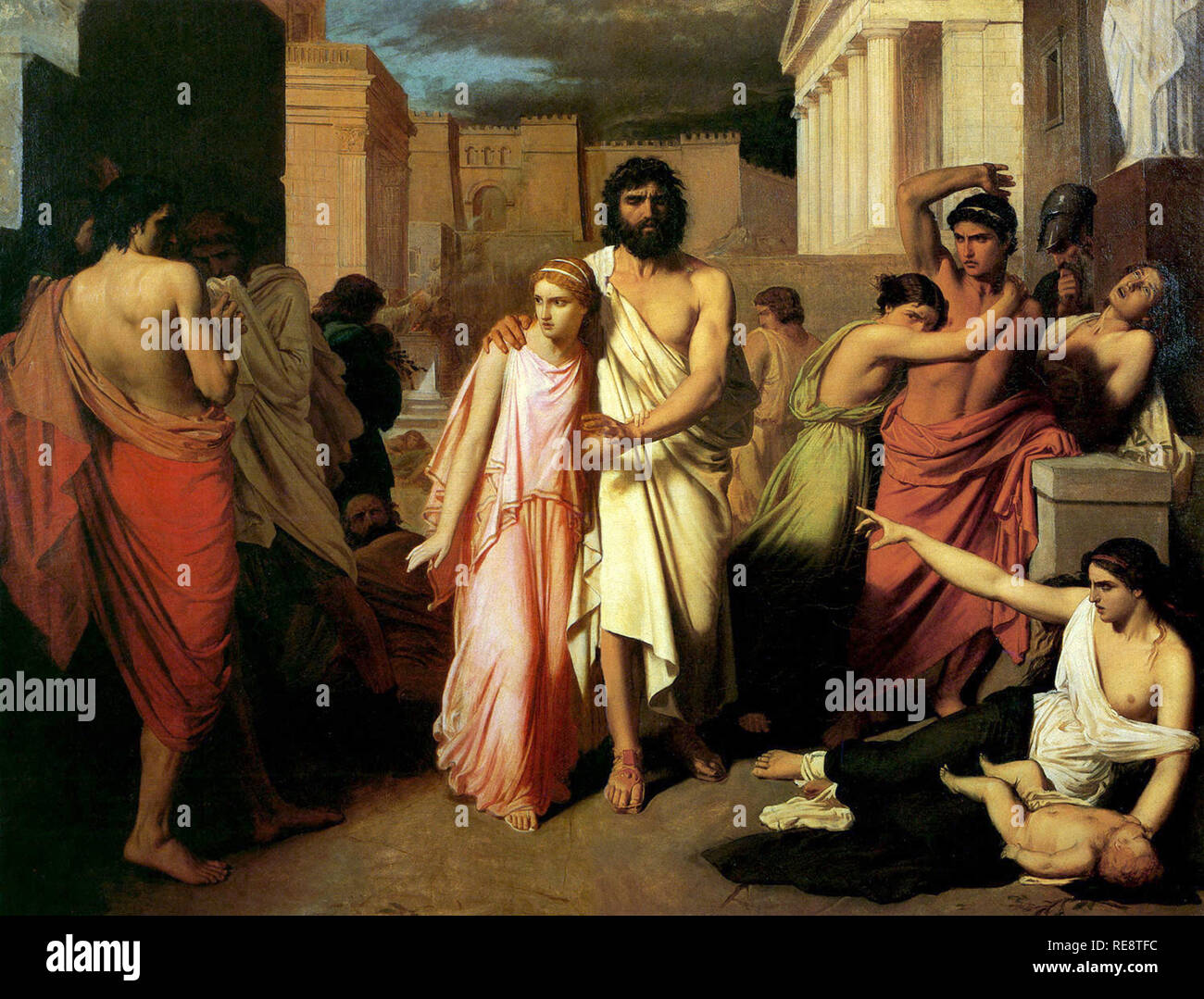 Œdipe et Antigone par Charles Jalabert (1842) Banque D'Images