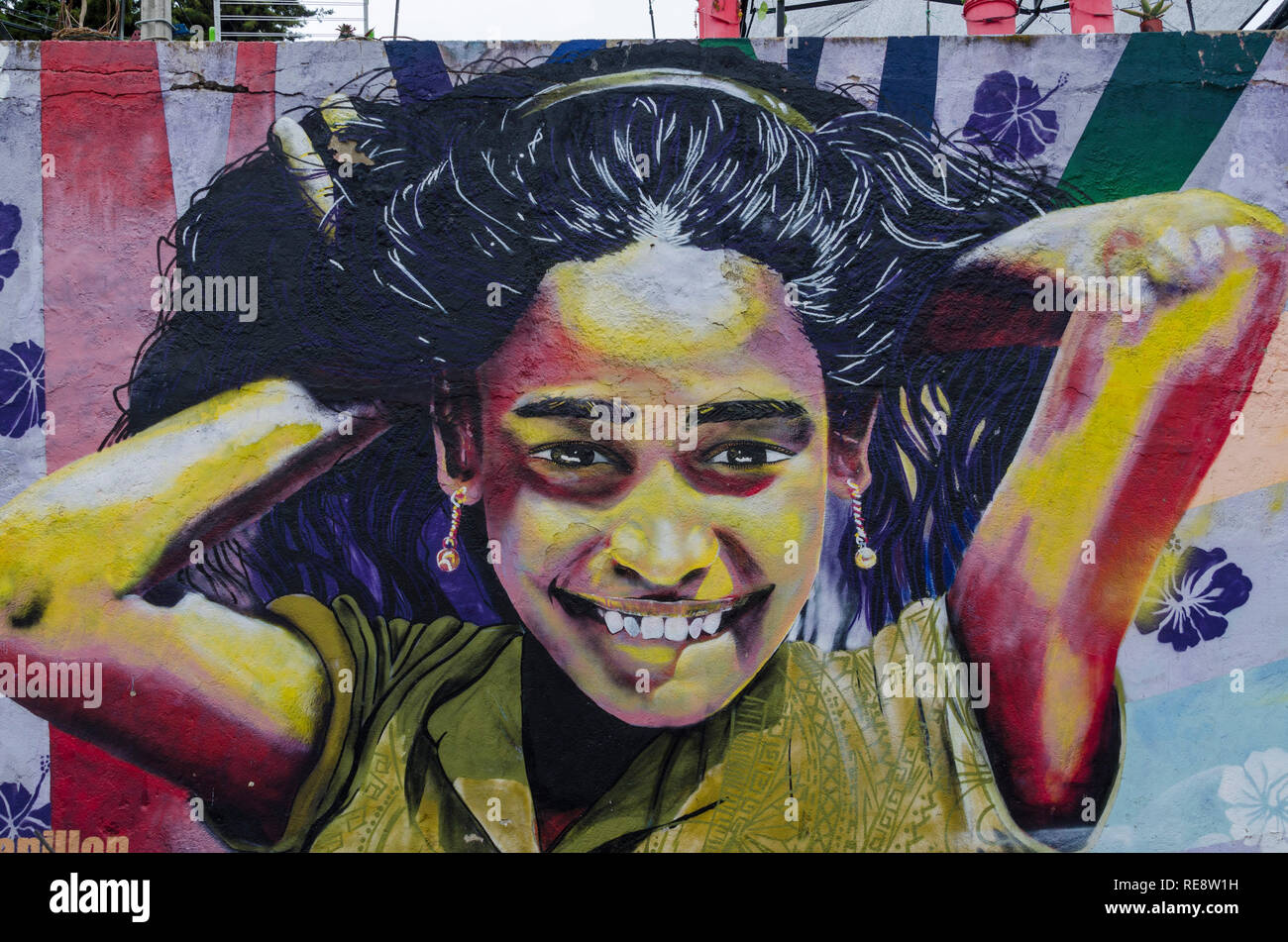 Street Art à Valparaiso, Chili Banque D'Images