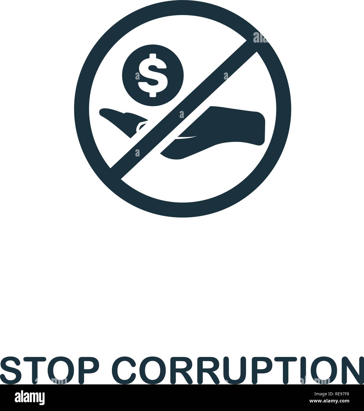 L'icône Arrêter la corruption. La conception de style premium à partir de la corruption icon collection. Mettre fin à la corruption parfaite pixel pour l'icône web design, applications, logiciels, l'utilisation d'impression Illustration de Vecteur