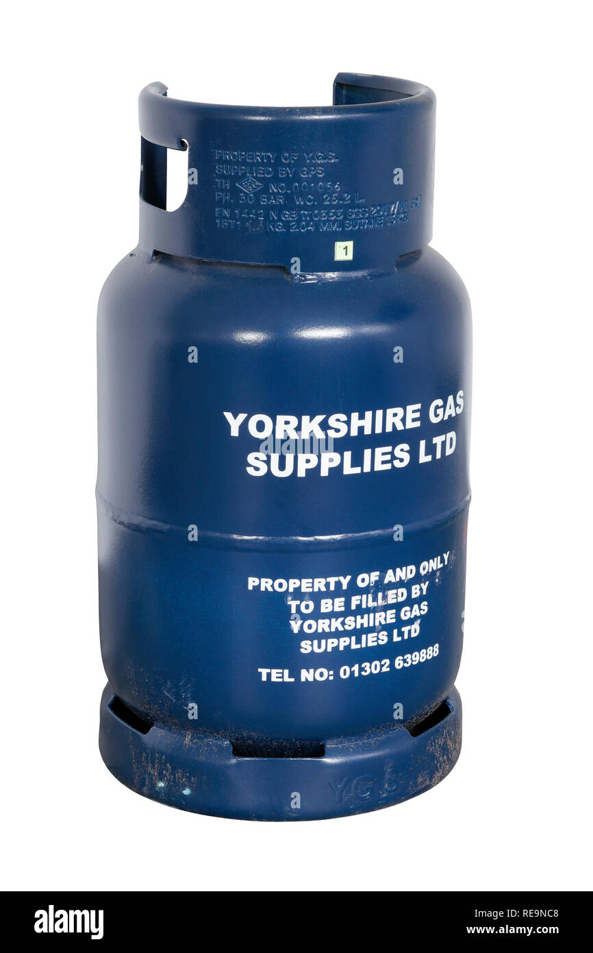 Calor Gas bouteille isolé sur fond blanc Banque D'Images