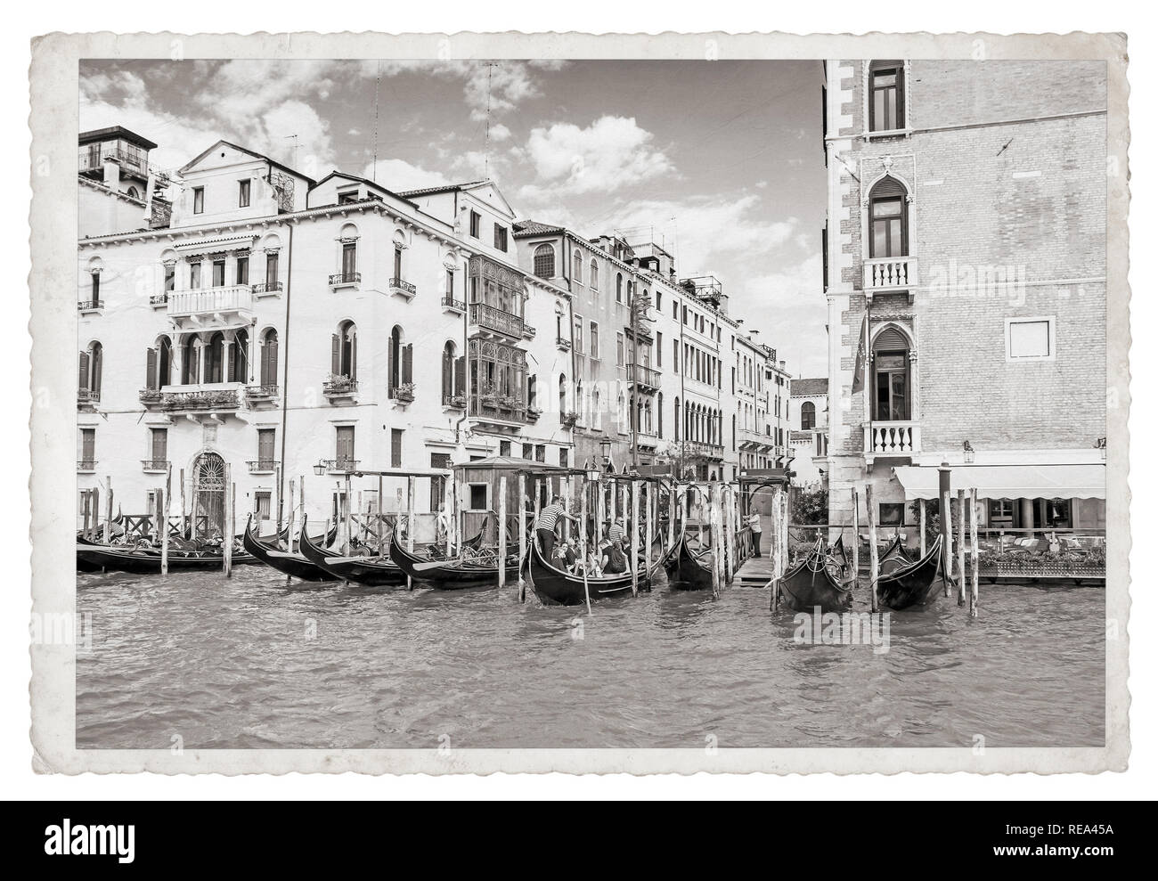Old vintage photo monochrome à Venise Italie Banque D'Images