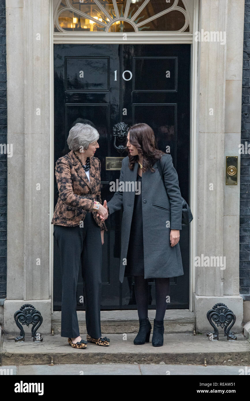 Londres, Royaume-Uni. 21 janvier 2019. Theresa mai le premier ministre néo-zélandais accueille Jacinda Ardern au 10 Downing Street. Crédit : Peter Manning/Alamy Live News Banque D'Images