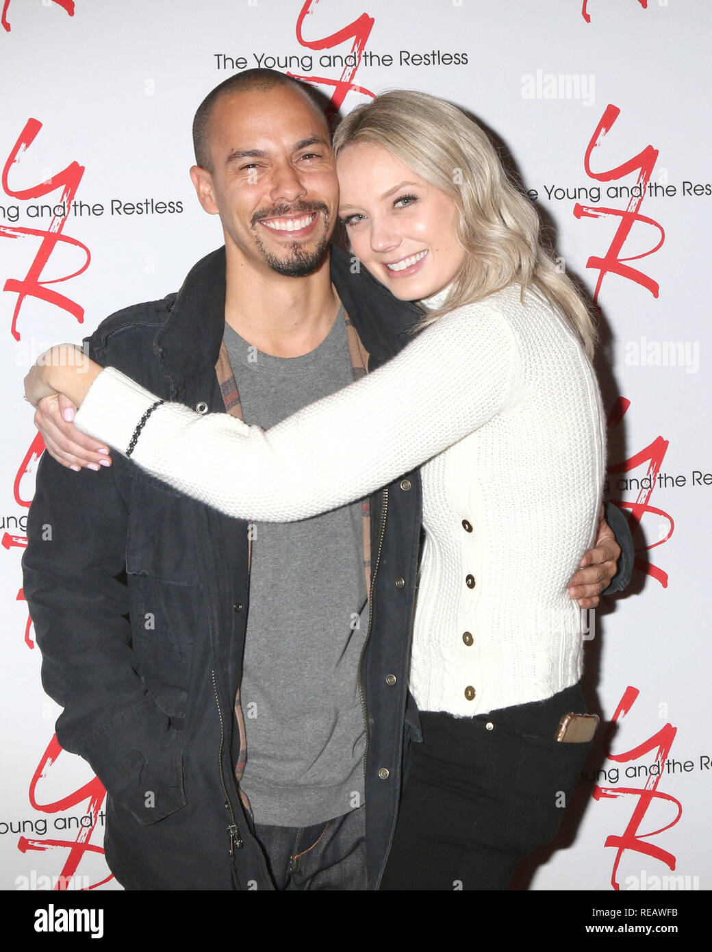 17 janvier 2019 - Los Angeles, CA, USA - LOS ANGELES - jan 17 : Bryton James, Melissa Ordway au feux de l'amour fête ses 30 ans à # 1 à la CBS Television City le 17 janvier 2019 à Los Angeles, CA (crédit Image : © Kay Blake/Zuma sur le fil) Banque D'Images