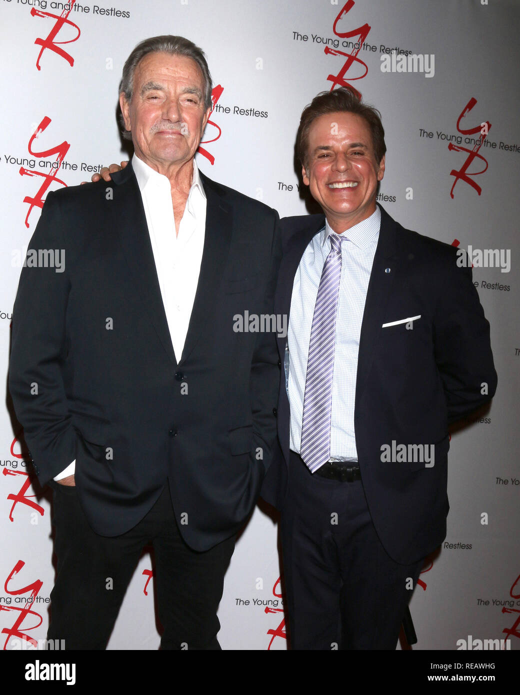 17 janvier 2019 - Los Angeles, CA, USA - LOS ANGELES - jan 17 : Eric Braeden, Christian LeBlanc au feux de l'amour fête ses 30 ans à # 1 à la CBS Television City le 17 janvier 2019 à Los Angeles, CA (crédit Image : © Kay Blake/Zuma sur le fil) Banque D'Images