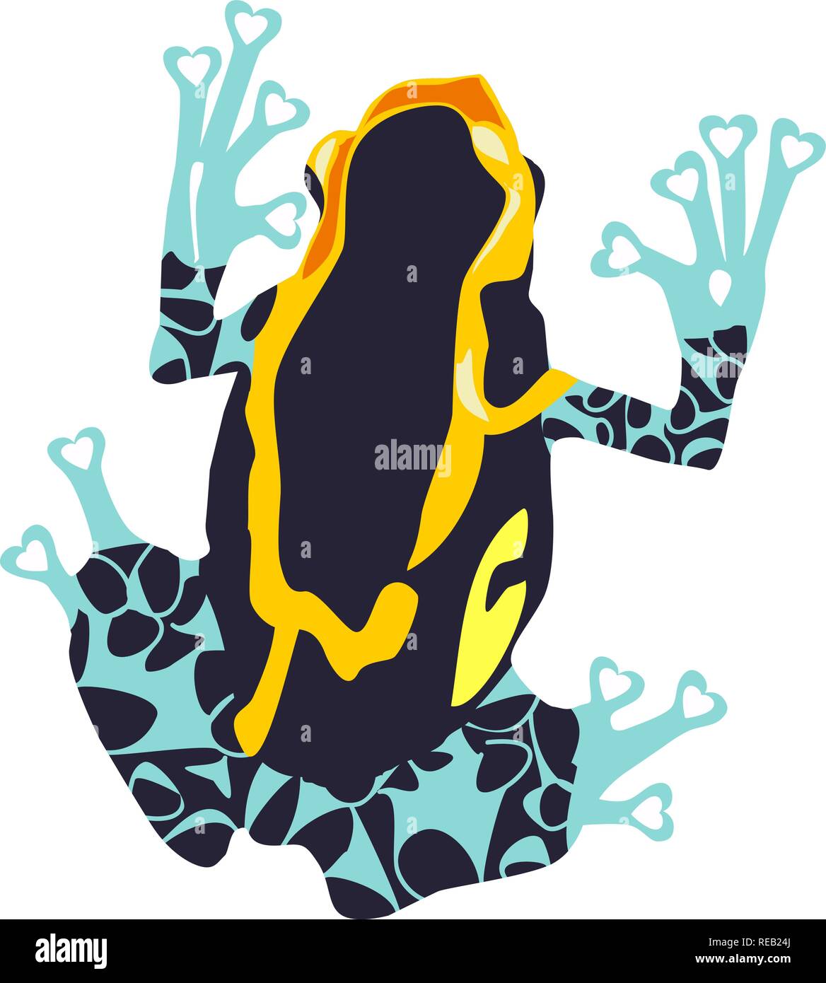 Vector illustration d'un poison dart frog silhouette. Illustration de Vecteur