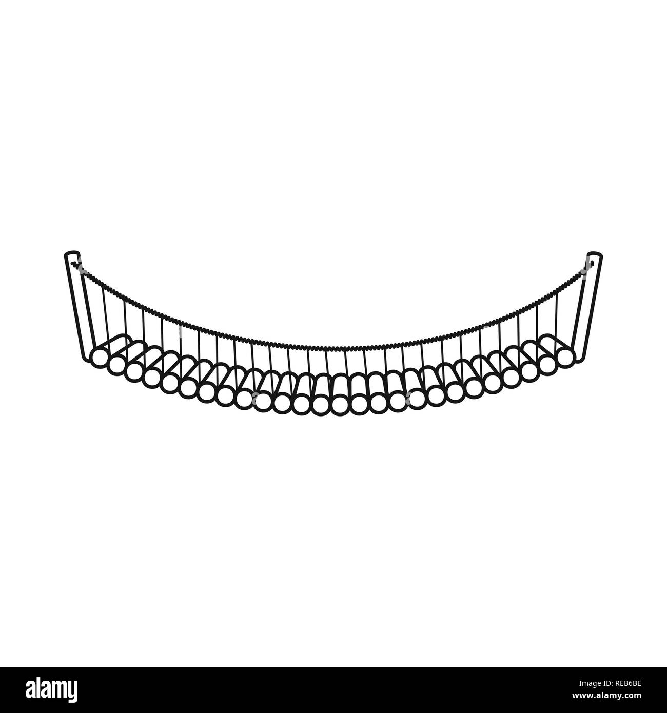 Canada,banque,suspension,cascade,rivière,bois,de mains courantes,bâtiment,tombantes,cable,ponts,pont,architecture,vue,vue,passage,structure,connection,design,construire,side,set,icône,,illustration,collection,isolé,graphique,élément,signer,ligne,contour, vecteurs vecteur , Illustration de Vecteur
