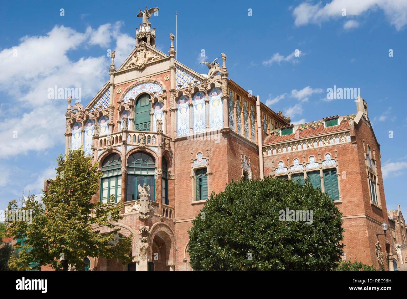 Pavilion, Hôpital de la Santa Creu i Sant Pau, site classé au Patrimoine Mondial de l'Unesco, l'architecte Luis Doménech y Montaner Banque D'Images