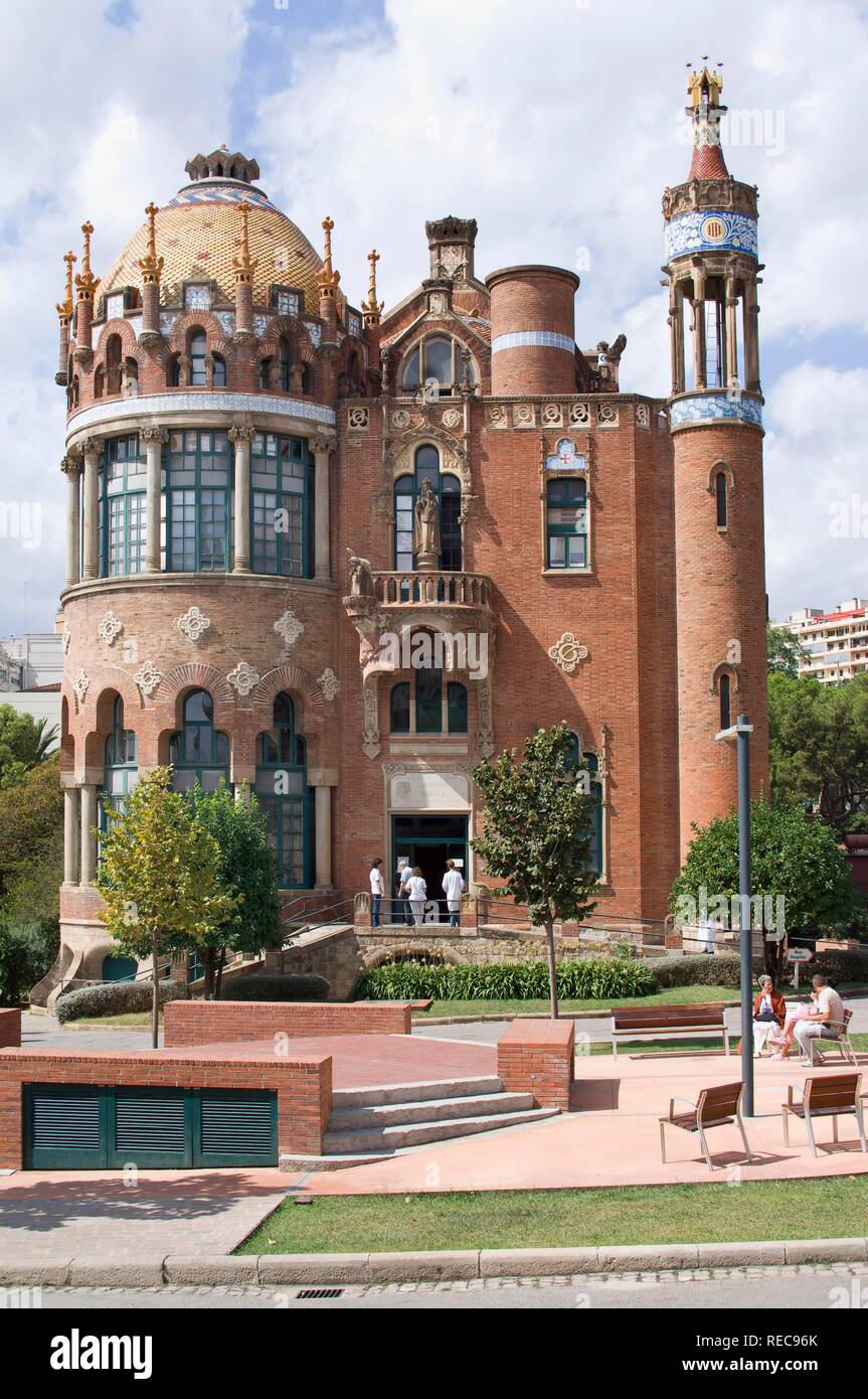 Pavilion, Hôpital de la Santa Creu i Sant Pau, site classé au Patrimoine Mondial de l'Unesco, l'architecte Luis Doménech y Montaner Banque D'Images