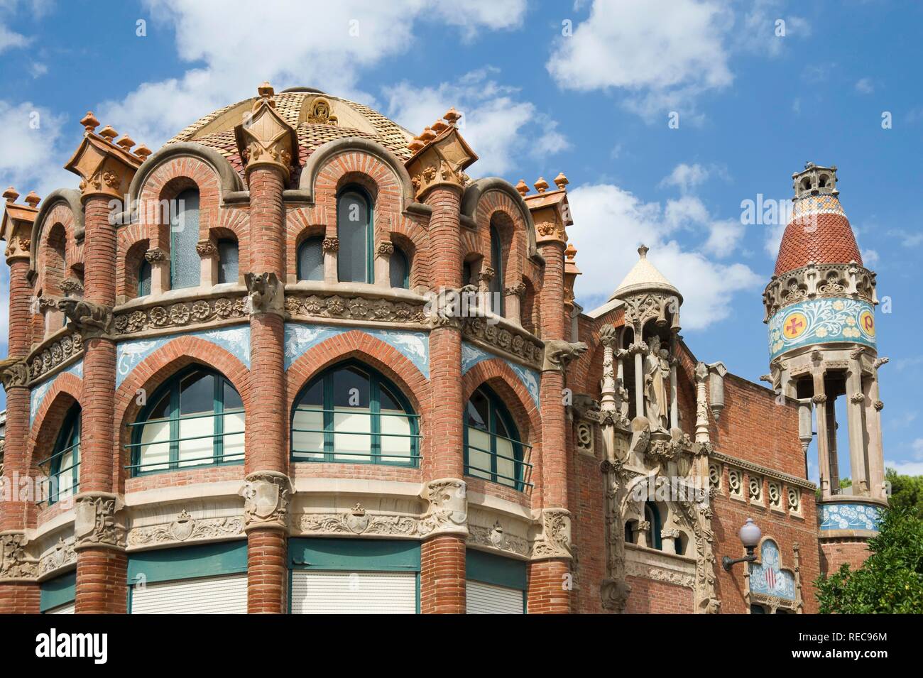 Pavilion, Hôpital de la Santa Creu i Sant Pau, site classé au Patrimoine Mondial de l'Unesco, l'architecte Luis Doménech y Montaner Banque D'Images