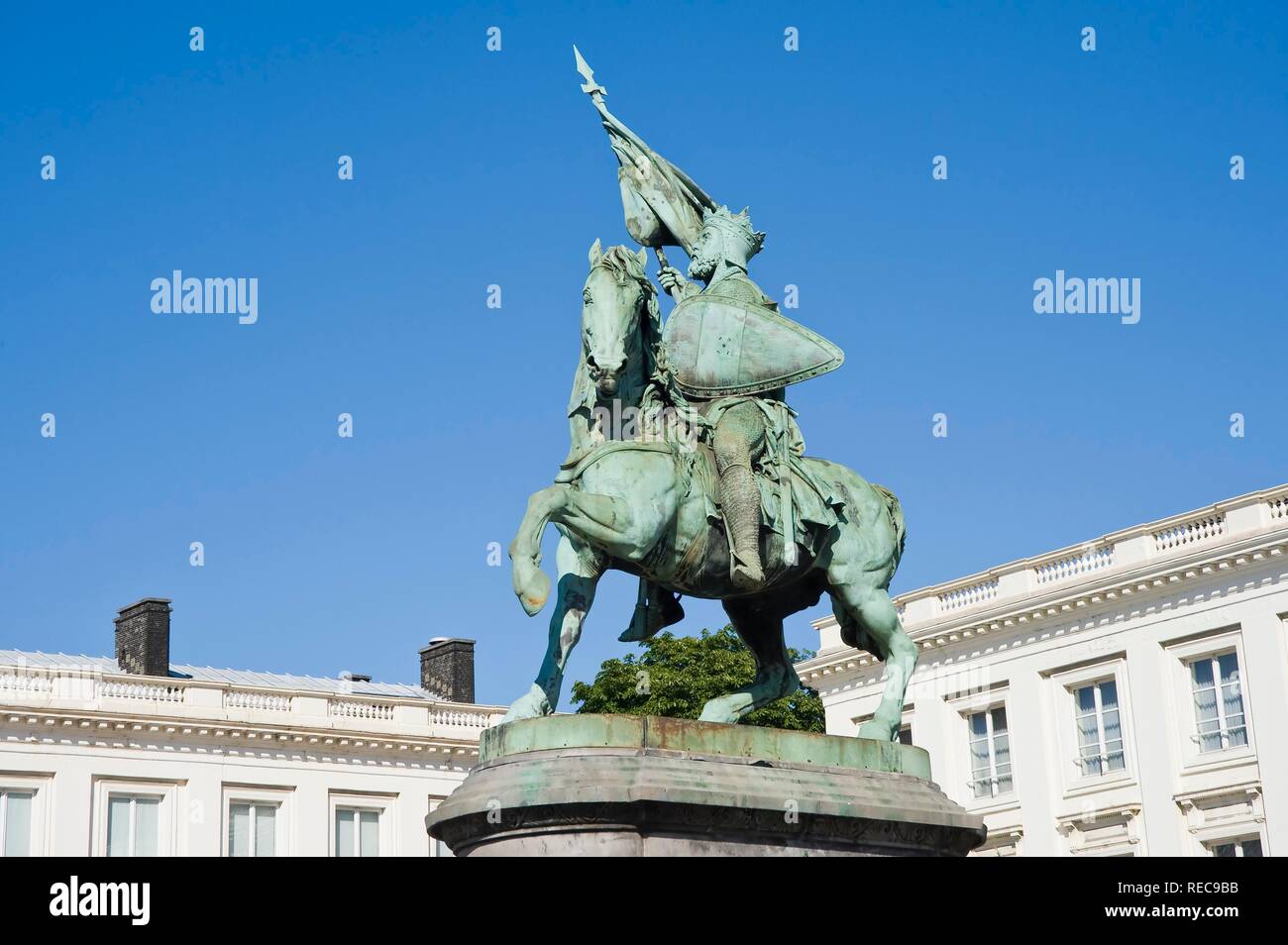 Godefroid de Bouillon statue, Place Royale, Bruxelles, Brabant, Belgique, Europe Banque D'Images