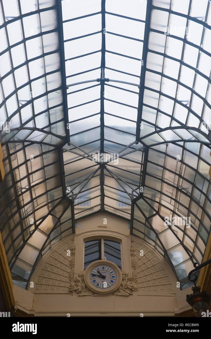 Passage Jouffroy, toit en verre, Paris, France, Europe Banque D'Images